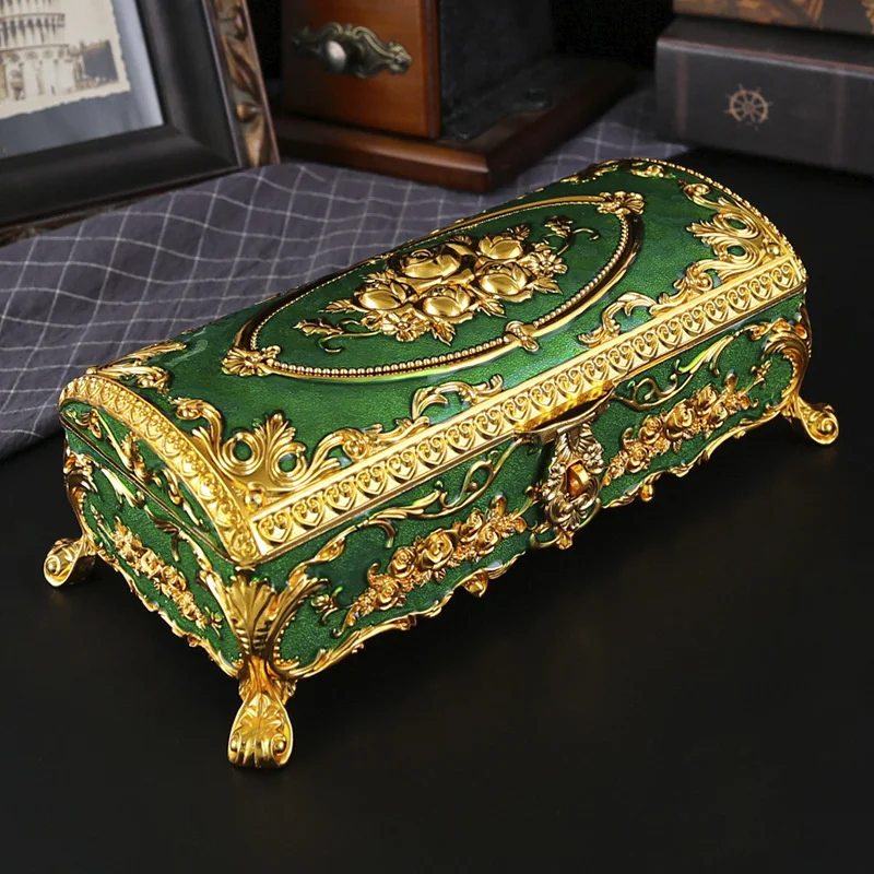 New European Style Retro Alloy Organizer Boxes Creativity Luxury Jewelry Box Storage Desktop Ornament Exquisite Home Decoration
New European Style Retro Alloy Organizer Boxes Creativity Luxury Jewelry Box Storage Desktop Ornament Exquisite Home Decoration