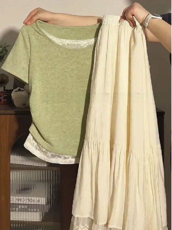 plus Size Women's T-Shirt Lace Splice Short Sleeve Casual Loose Fit Summer Top Asymmetrical Design Breathable Polyester
plus Size Women's T-Shirt Lace Splice Short Sleeve Casual Loose Fit Summer Top Asymmetrical Design Breathable Polyester