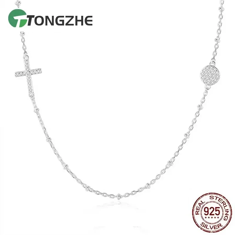 TONGZHE Luxury Brand 925 Sterling Silver Cross Necklace For Women Micro Zircon Christian Jewelry Charm Evil Eye Necklaces
TONGZHE Luxury Brand 925 Sterling Silver Cross Necklace For Women Micro Zircon Christian Jewelry Charm Evil Eye Necklaces