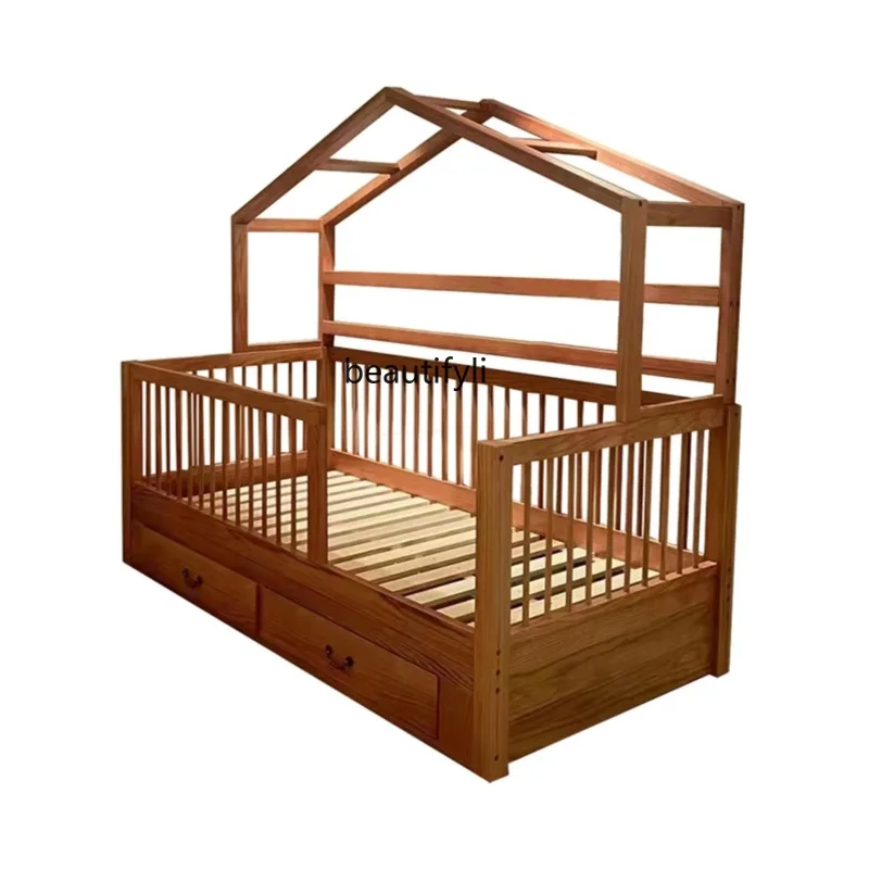 Solid Wood Boys and Girls Single Combination Storage Half Height Tree House Bed Bed Separation Artifact Bedroom Bed 
Solid Wood Boys and Girls Single Combination Storage Half Height Tree House Bed Bed Separation Artifact Bedroom Bed
