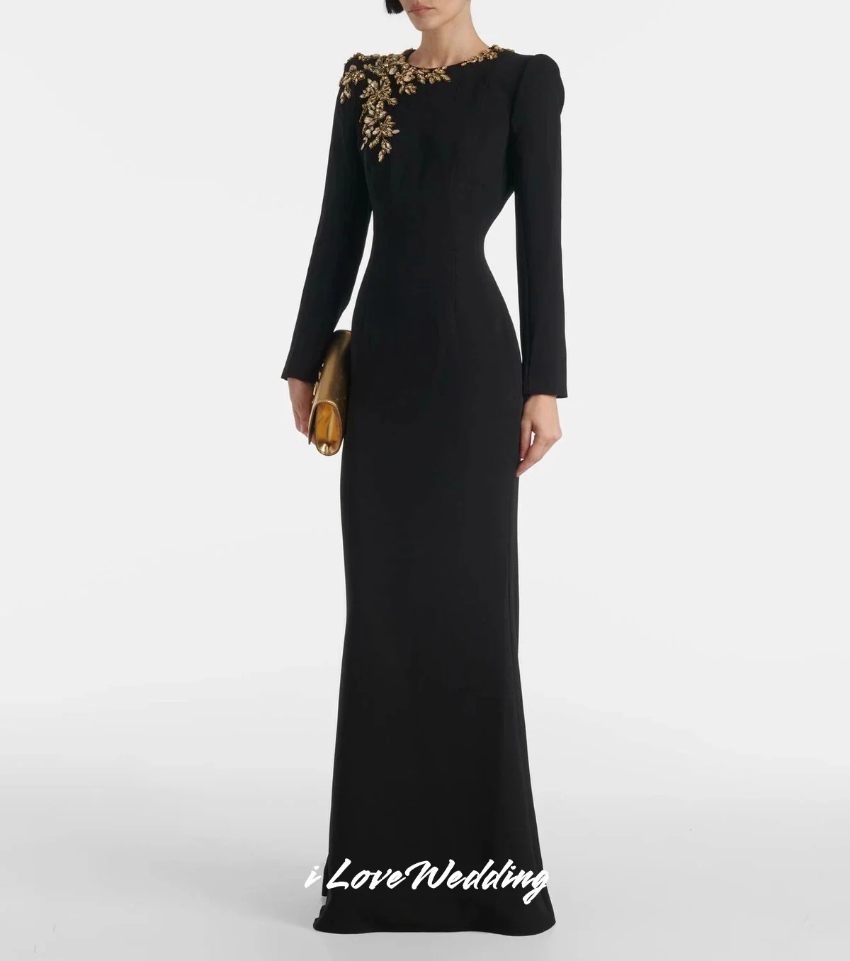 Black O-Neck Evening Dresses 2025 Satin Long Sleeve Beaded Crystal Mermaid Pleated Floor-length Wedding Party Dresses Customized
Black O-Neck Evening Dresses 2025 Satin Long Sleeve Beaded Crystal Mermaid Pleated Floor-length Wedding Party Dresses Customized