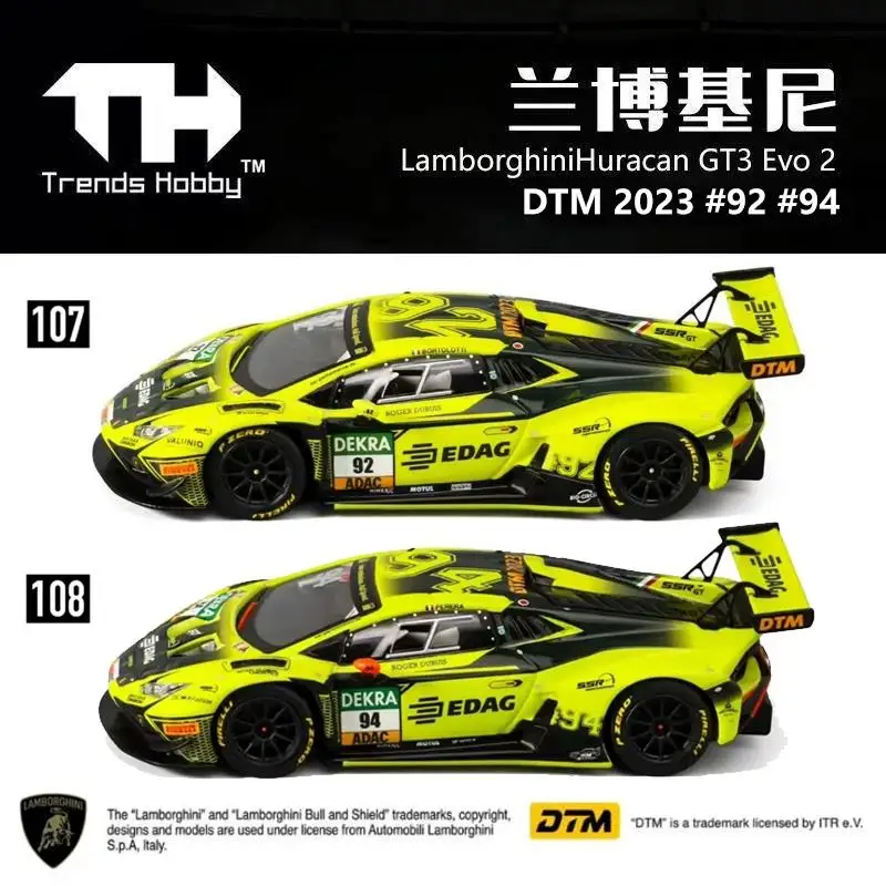 TH-Trends Hobby 1/64 Lamborghini Huracan GT3 EVO2 DTM 2023 Removable Cover Car Alloy Diecast Metal Model
TH-Trends Hobby 1/64 Lamborghini Huracan GT3 EVO2 DTM 2023 Removable Cover Car Alloy Diecast Metal Model