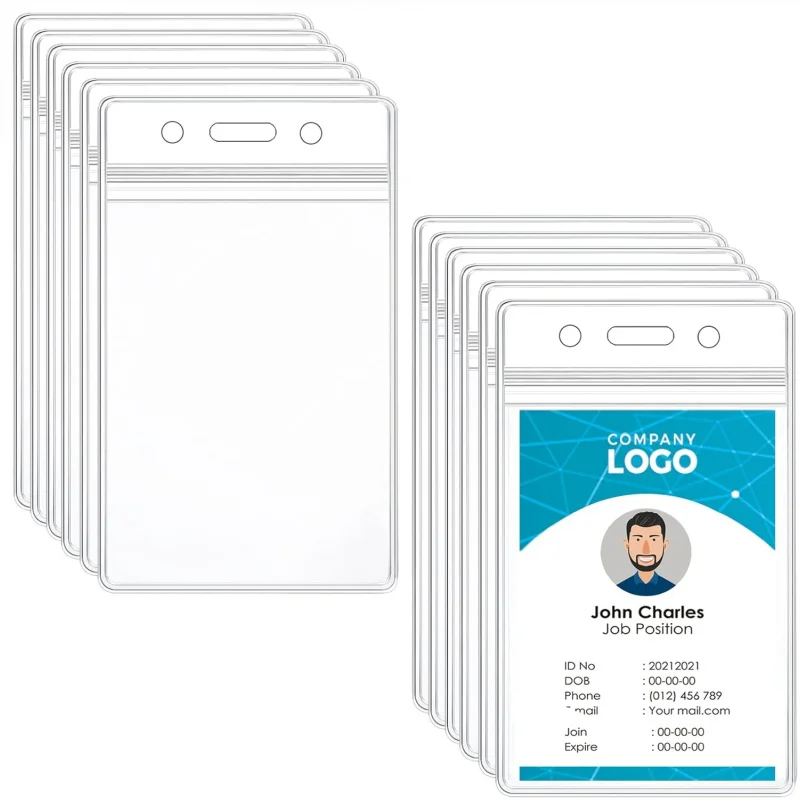 10 Pcs ID Card Name Badge Holder Clear Vertical Waterproof Plastic Name Tag Badge Holder for Office, School, Event, Conference
10 Pcs ID Card Name Badge Holder Clear Vertical Waterproof Plastic Name Tag Badge Holder for Office, School, Event, Conference