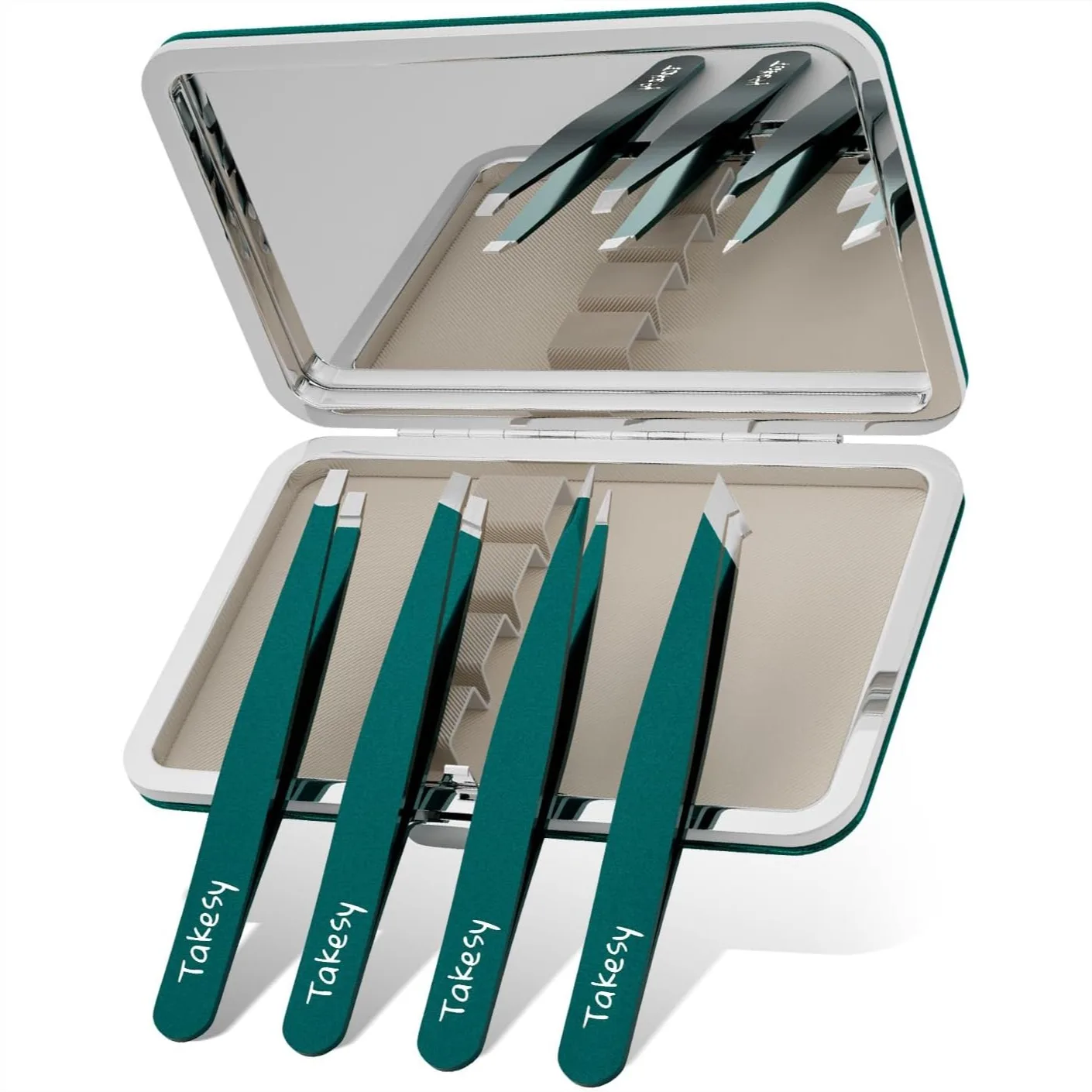 Precision Tweezers for Facial Hair & Chin Hair, Slanted Design Eyebrow Plucker with Travel Mirror Case, Stainless Steel Grooming
Precision Tweezers for Facial Hair & Chin Hair, Slanted Design Eyebrow Plucker with Travel Mirror Case, Stainless Steel Grooming