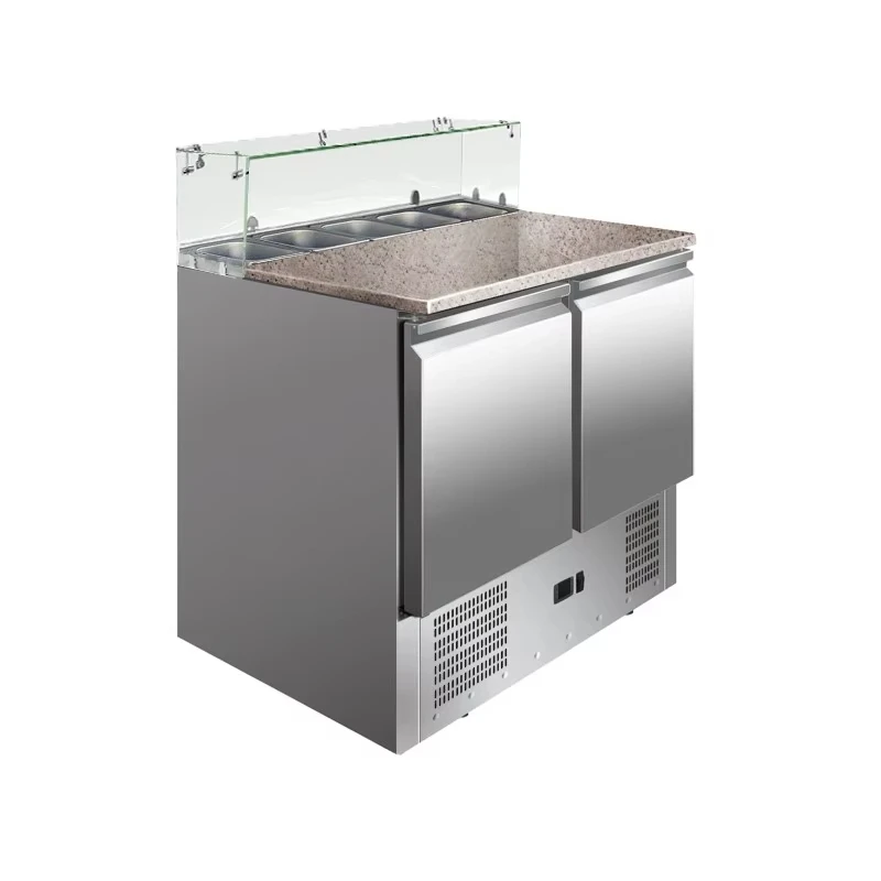 Stainless Steel Food Prep Counter Curved Glass Design Commercial Pizza Refrigerator
Stainless Steel Food Prep Counter Curved Glass Design Commercial Pizza Refrigerator