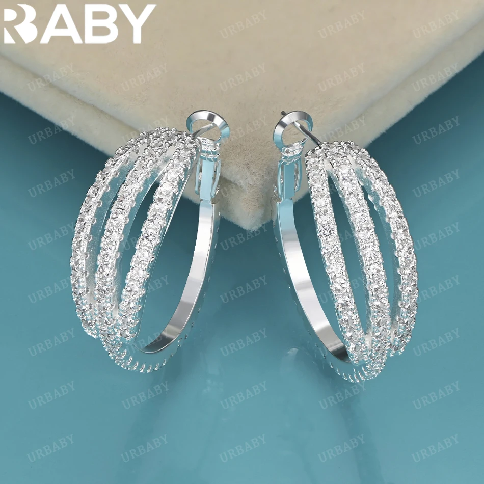URBABY 925 Sterling Silver 33mm Zircons Wedding Hoop Beautiful High Quality Earring Jewelry For Women Daily Wear And Trend Gift
URBABY 925 Sterling Silver 33mm Zircons Wedding Hoop Beautiful High Quality Earring Jewelry For Women Daily Wear And Trend Gift