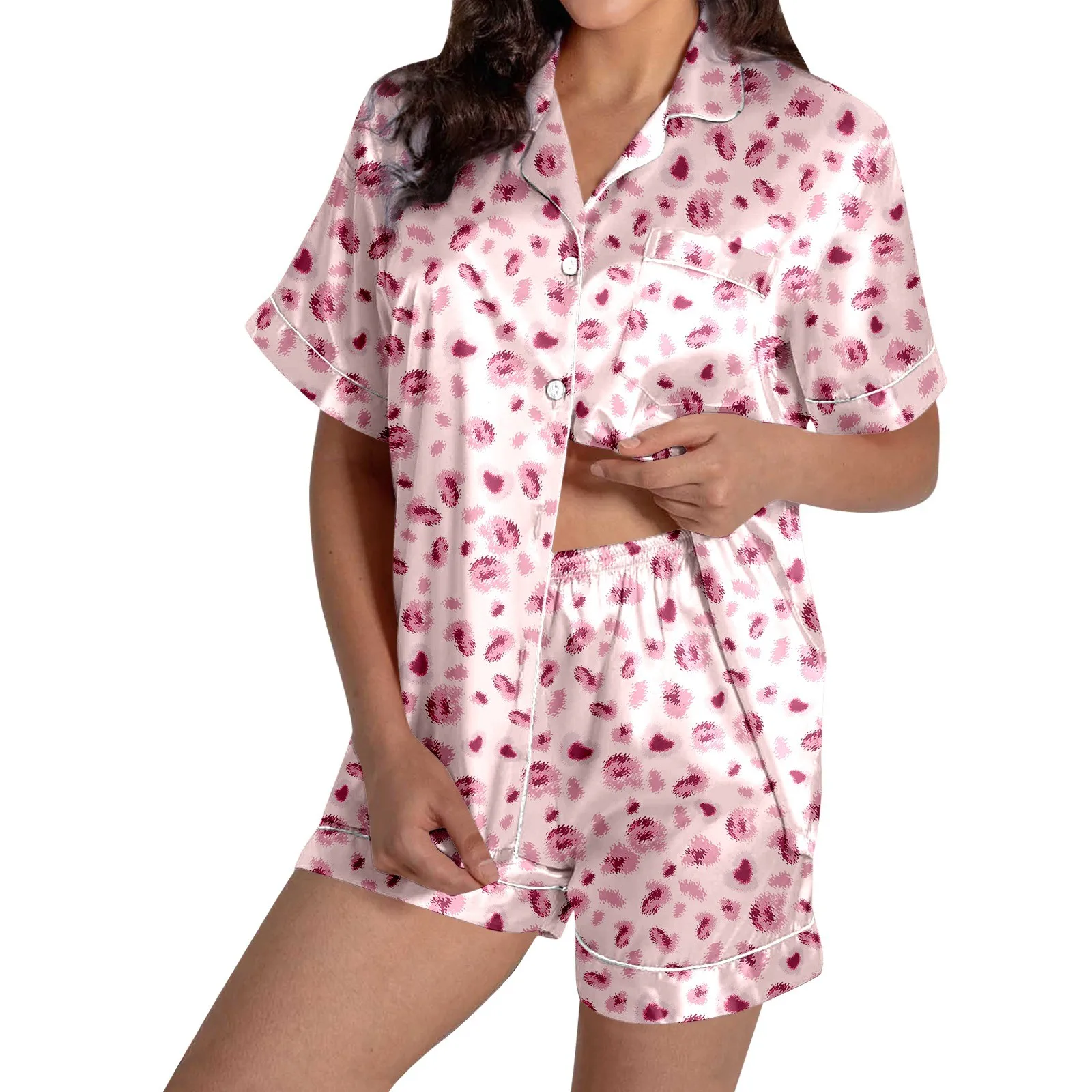 Women's Two Piece Outfits For Women Short Sleeve V Neck Shorts Set Pajamas Short Sleeve Button Lapel Shirt with Shorts 2025
Women's Two Piece Outfits For Women Short Sleeve V Neck Shorts Set Pajamas Short Sleeve Button Lapel Shirt with Shorts 2025