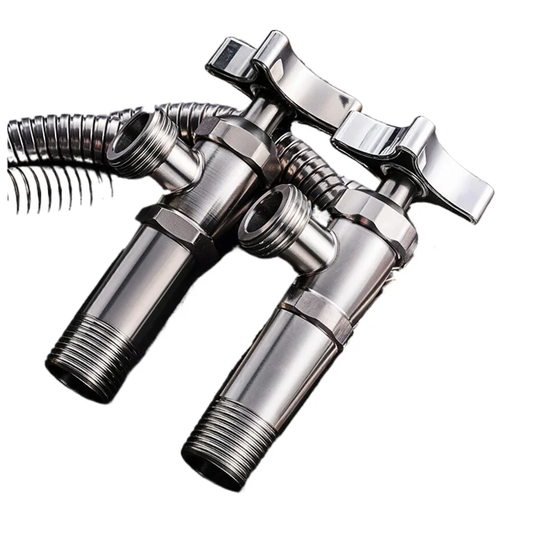 304 Stainless Steel 1/2 "bathroom Quick Opening Triangle Valve Faucet, Large Flow Cold and Hot Water, Thickened Triangle Valve
304 Stainless Steel 1/2 "bathroom Quick Opening Triangle Valve Faucet, Large Flow Cold and Hot Water, Thickened Triangle Valve