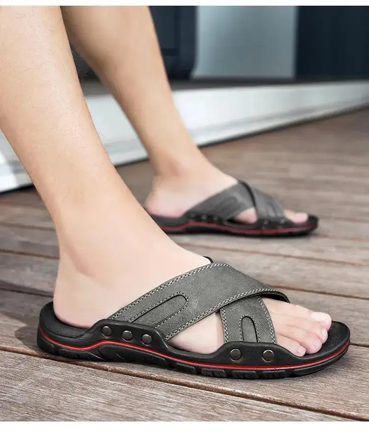 Man's Summer New Leather Big Size Casual Slipper Soft Sole Non Slip Home Slippers Outdoor Beach Slipper Sandals
Man's Summer New Leather Big Size Casual Slipper Soft Sole Non Slip Home Slippers Outdoor Beach Slipper Sandals