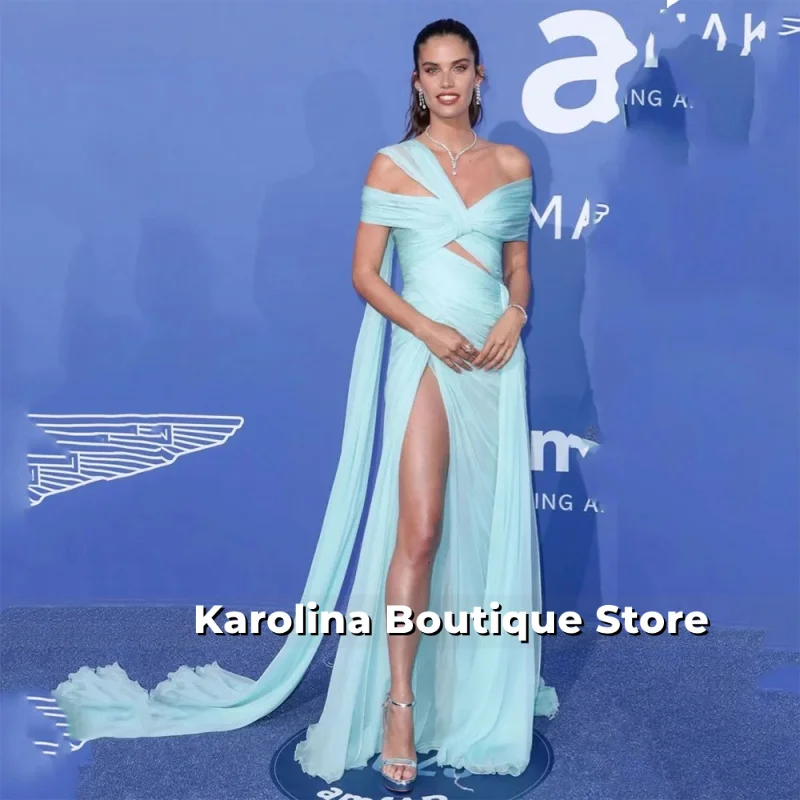 Sky Blue Chiffon Evening Dress One Shoulder A Line Side Slit Formal Occasion Dress Sexy Cut Out Prom Gown Customized
Sky Blue Chiffon Evening Dress One Shoulder A Line Side Slit Formal Occasion Dress Sexy Cut Out Prom Gown Customized