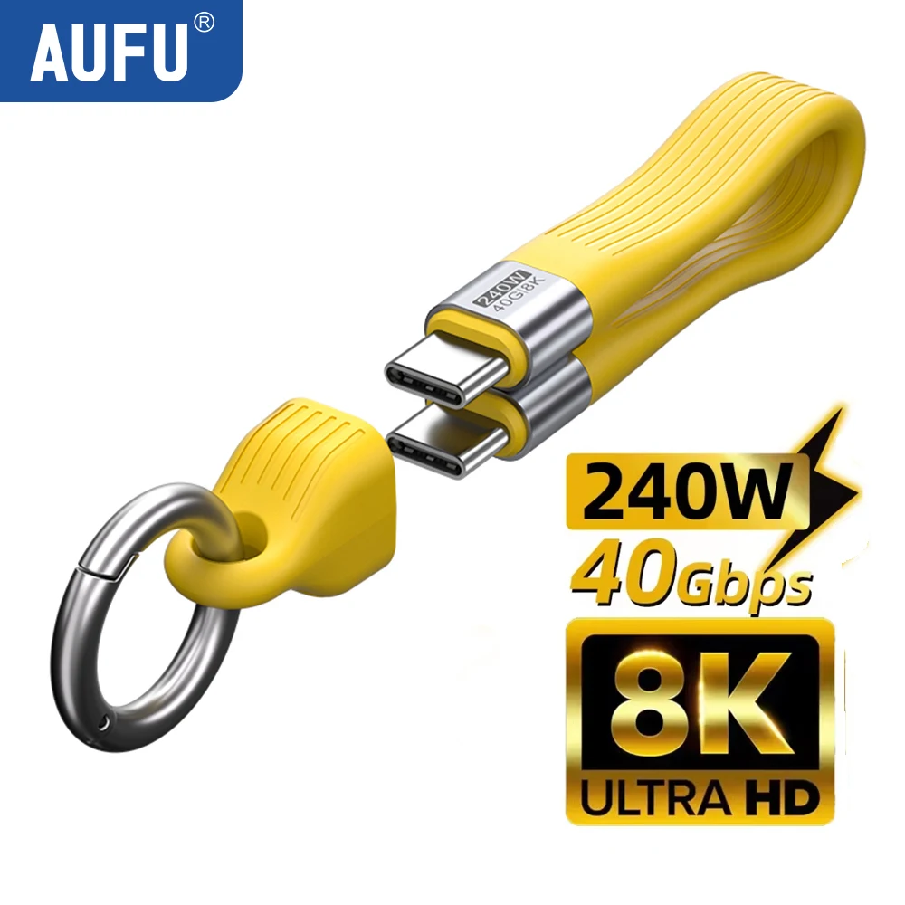 AUFU USB4 Data Cable 40Gbps USB C to Type C Short Cable PD 240W 8K 60Hz for Thunderbolt 3/4 iPhone 16 Pro Max SSD Power Bank
AUFU USB4 Data Cable 40Gbps USB C to Type C Short Cable PD 240W 8K 60Hz for Thunderbolt 3/4 iPhone 16 Pro Max SSD Power Bank