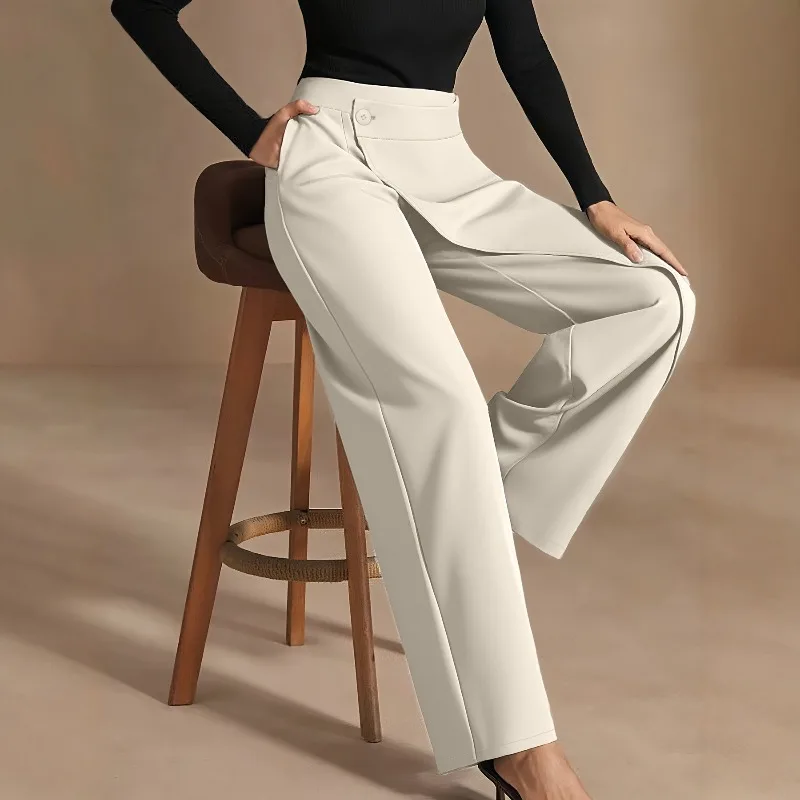 New High Waist Women Suit Pants Fall Straight Office Ladies Fashion Trousers Casual Button Loose Female Asymmetry Pants
New High Waist Women Suit Pants Fall Straight Office Ladies Fashion Trousers Casual Button Loose Female Asymmetry Pants