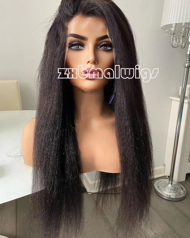 Black Lace Front Synthetic Yaki Kinky Straight Wig 13x4 Frontal Heat Resistant 180% Preplucked Colored Fiber Hair Wigs
Black Lace Front Synthetic Yaki Kinky Straight Wig 13x4 Frontal Heat Resistant 180% Preplucked Colored Fiber Hair Wigs