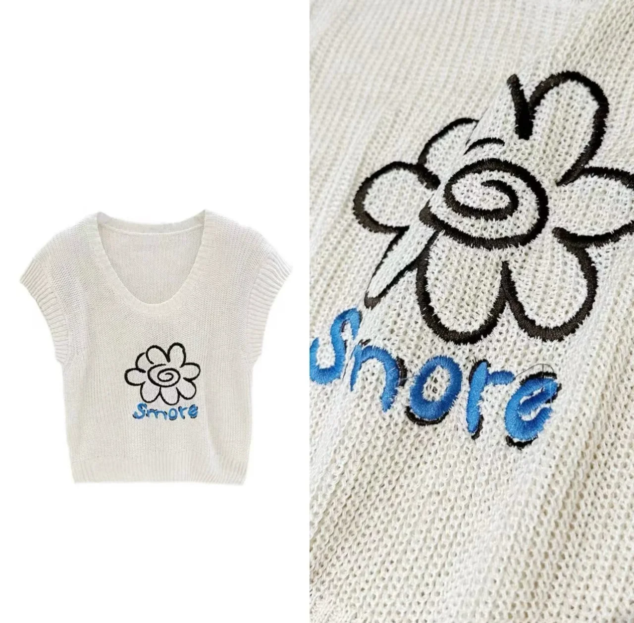 2024 Spring Summer Knitted Linen Vintage Embroidery Floral T Shirt Women Casual Loose Short Sleeve Hand Painted Tops X1417
2024 Spring Summer Knitted Linen Vintage Embroidery Floral T Shirt Women Casual Loose Short Sleeve Hand Painted Tops X1417