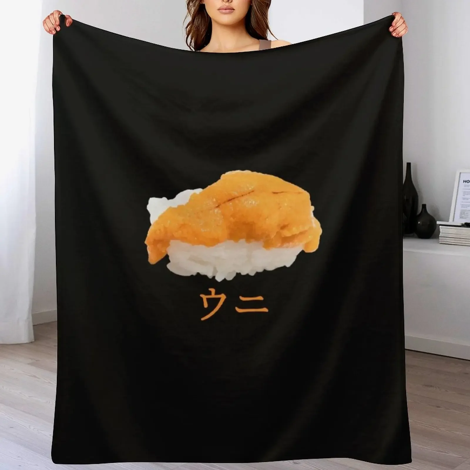Sea Urchin Uni ウニ Nigiri Sushi Photo Japanese Katakana Writing Throw Blanket Hairy warm for winter Blankets
Sea Urchin Uni ウニ Nigiri Sushi Photo Japanese Katakana Writing Throw Blanket Hairy warm for winter Blankets