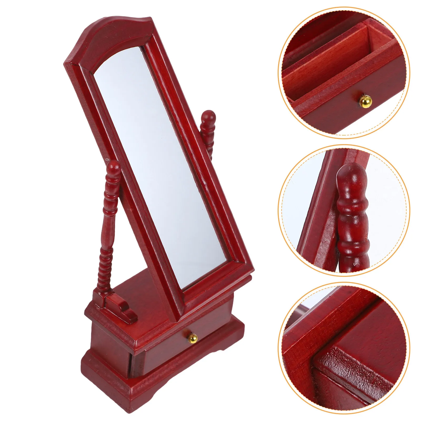 Mini Dressing Mirror Wooden Vintage Style Miniature Furniture for Dollhouse Decoration Pretend 12 Scale Mini House
Mini Dressing Mirror Wooden Vintage Style Miniature Furniture for Dollhouse Decoration Pretend 12 Scale Mini House