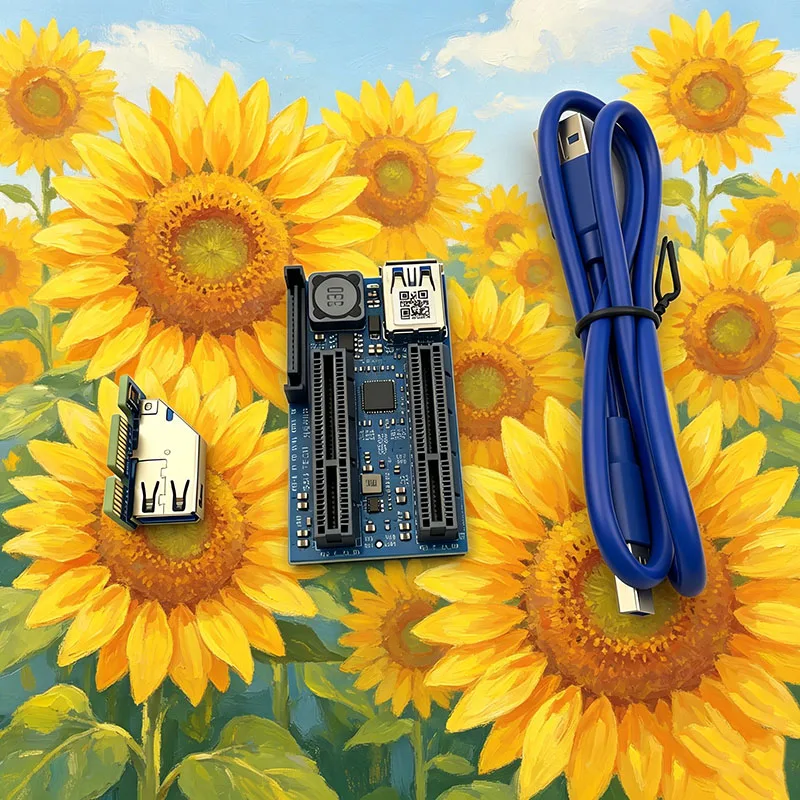 PCIE X1 Extension Cable to Dual Port PCI Express X4 Adapter Dual Interface with SATA Power Supply for NIC USB SATA Graphics Card
PCIE X1 Extension Cable to Dual Port PCI Express X4 Adapter Dual Interface with SATA Power Supply for NIC USB SATA Graphics Card