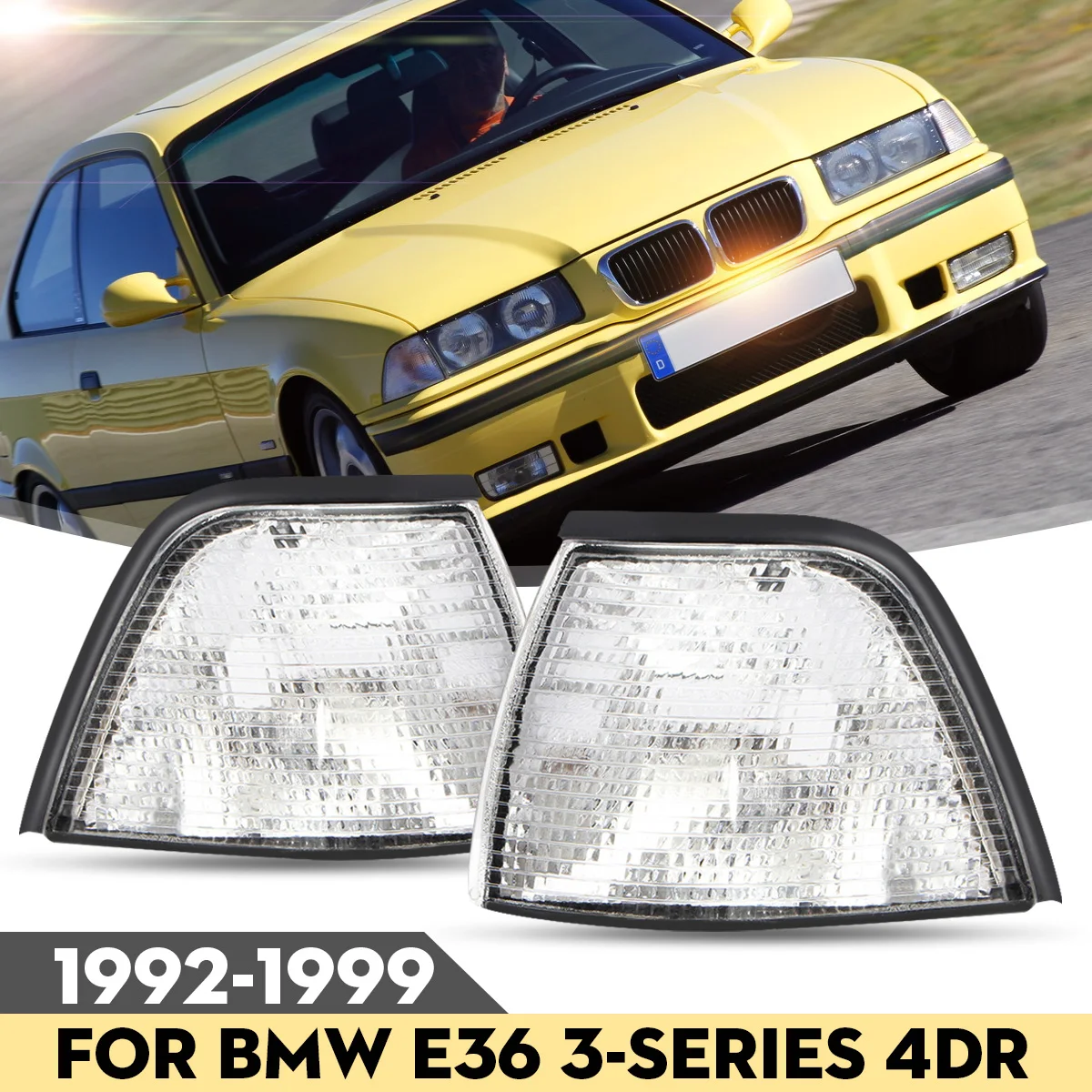 1 Pair For Car Front Bumper Left Right Corner Light Front Signal Lamp For BMW E36 3 Series 4Door 1992-1998 318ti/328i/318i/318t
1 Pair For Car Front Bumper Left Right Corner Light Front Signal Lamp For BMW E36 3 Series 4Door 1992-1998 318ti/328i/318i/318t