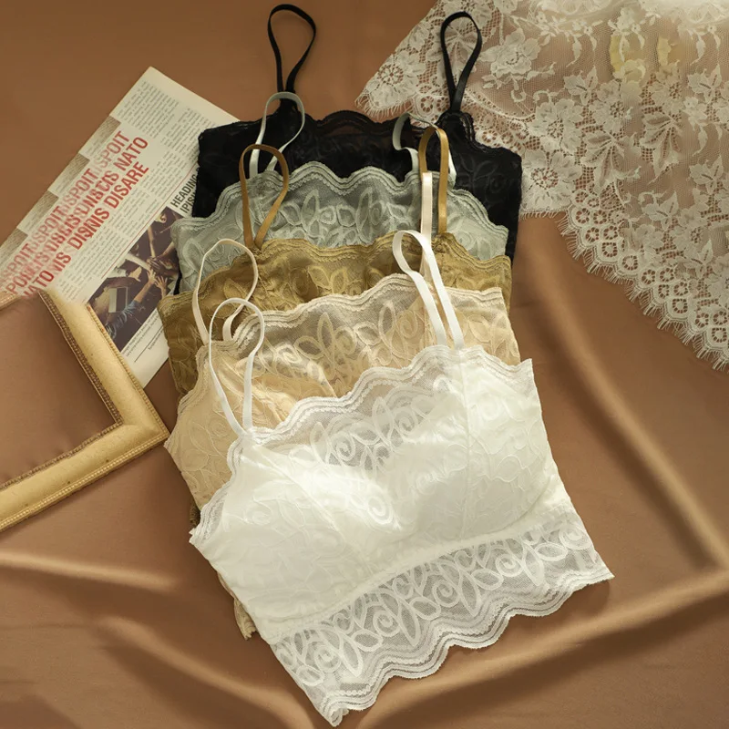 Large Size French Sexy Lace Beautiful Back-wrapped Bra with Breast Pads Without Rims Bottoming Camisole Bra for Women Wholesale
Large Size French Sexy Lace Beautiful Back-wrapped Bra with Breast Pads Without Rims Bottoming Camisole Bra for Women Wholesale