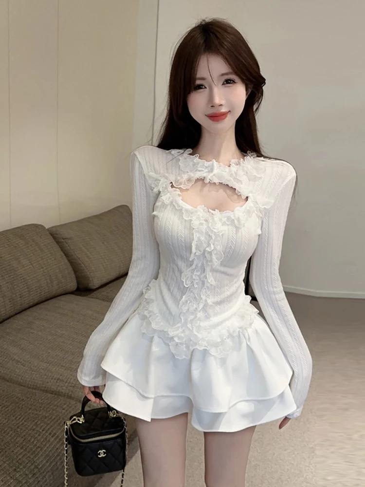 Sweet Pure Desire Sle Heavy Work Hollow out Lace Trim Slim Long Sve Top And Puffy Cake ort Юбка Комплект для молодых женщин
Sweet Pure Desire Sle Heavy Work Hollow out Lace Trim Slim Long Sve Top And Puffy Cake ort Юбка Комплект для молодых женщин