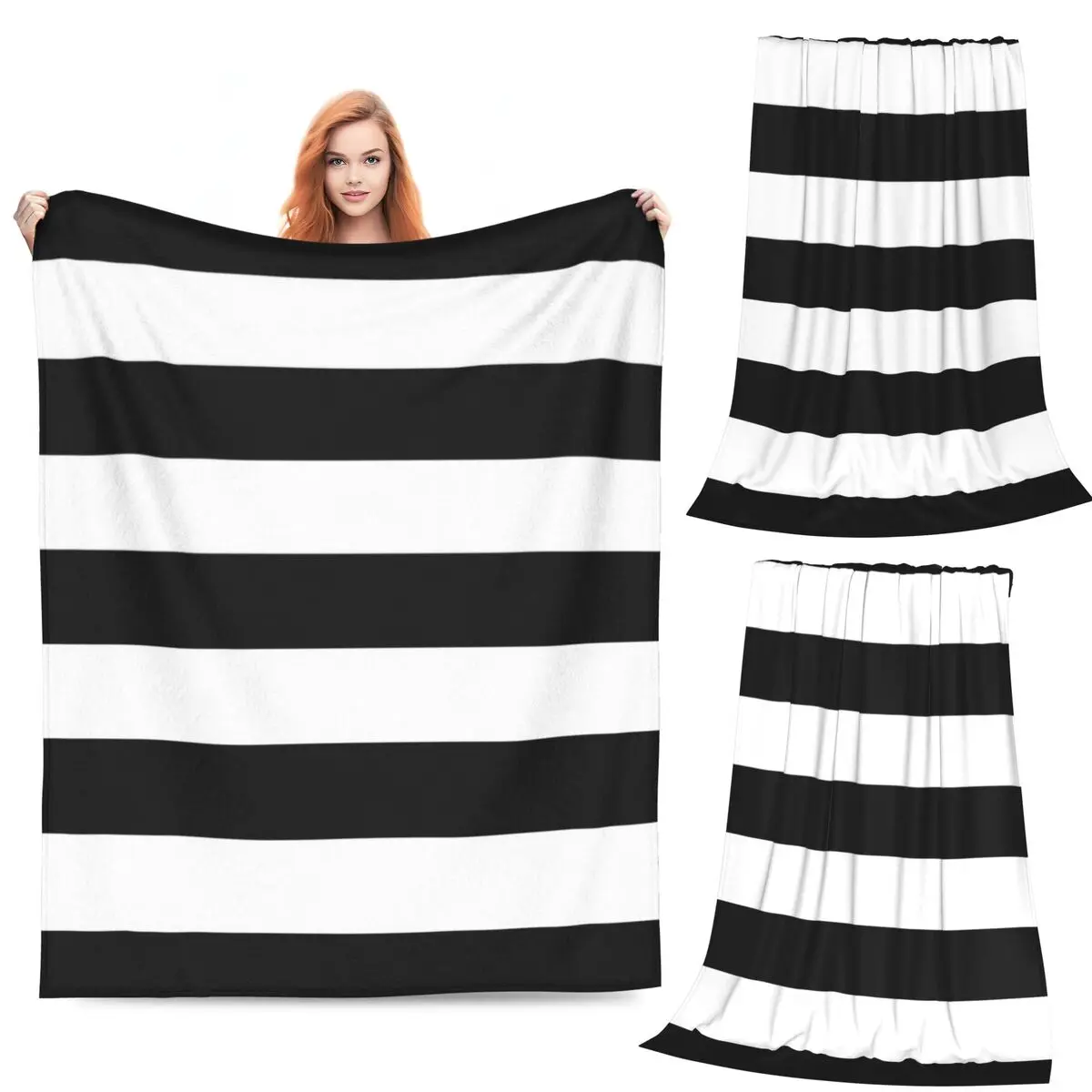 Black And White Stripes Blankets Flannel Sofa Portable Throw Blankets for Home Bedroom Outdoor Throws Bedspread Quilt
Black And White Stripes Blankets Flannel Sofa Portable Throw Blankets for Home Bedroom Outdoor Throws Bedspread Quilt