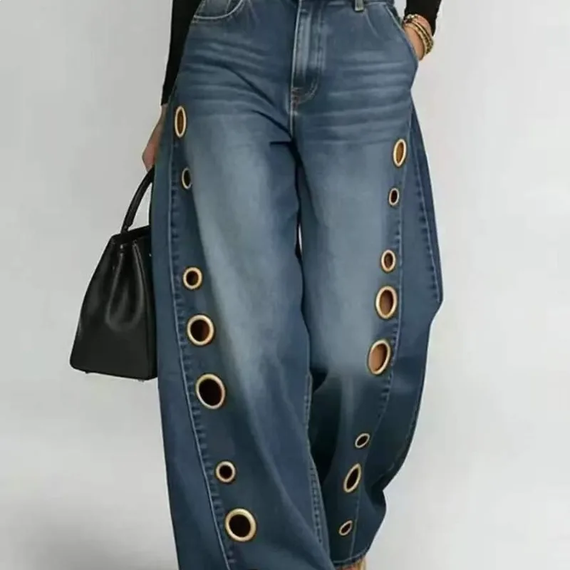 Women's 2026 European American Casual Metal Ring Hollow Out Real Denim Jeans Fashion Streetwear Trendy Slim Straight Long Pants
Women's 2026 European American Casual Metal Ring Hollow Out Real Denim Jeans Fashion Streetwear Trendy Slim Straight Long Pants