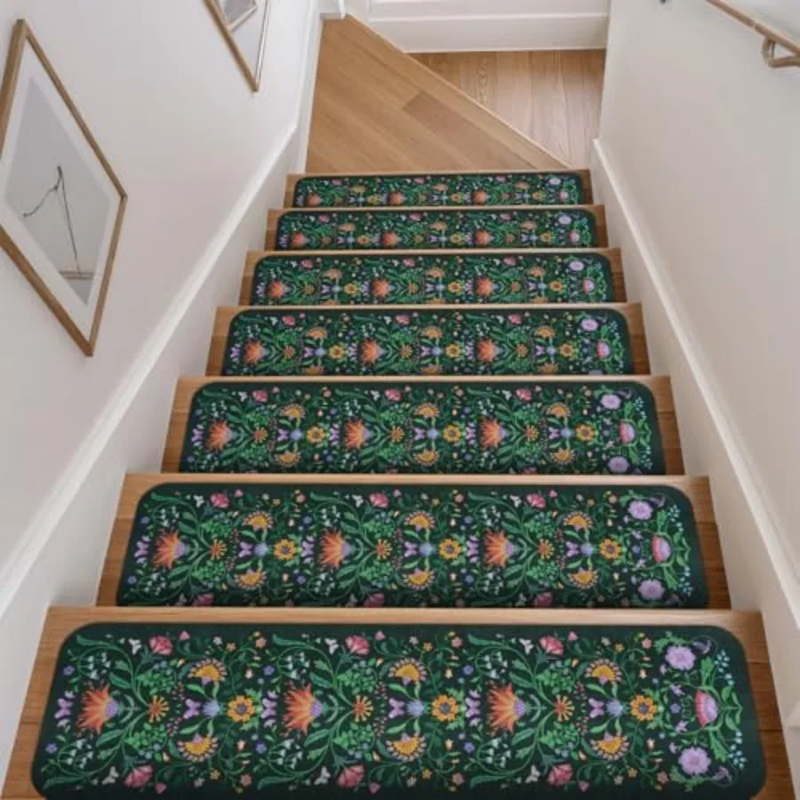 Floral Stair Treads Non Slip Stair Runners for Wooden Steps Indoor, 5PCS 8"x30" Rubber Backing Carpet Treads for Wood Stairs St
Floral Stair Treads Non Slip Stair Runners for Wooden Steps Indoor, 5PCS 8"x30" Rubber Backing Carpet Treads for Wood Stairs St