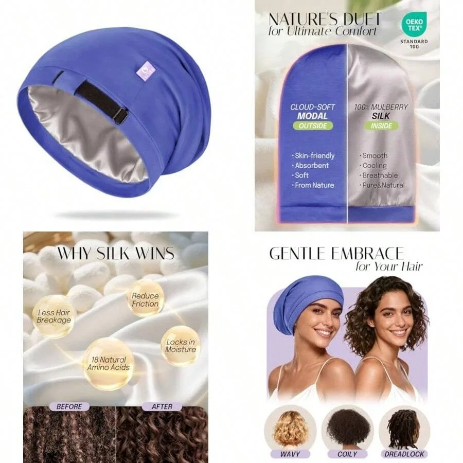100% Mulberry Silk Bonnet For Sleeping Women No Frizzy Hair Bonnet For WomenandMen Real Silk Not Satin
100% Mulberry Silk Bonnet For Sleeping Women No Frizzy Hair Bonnet For WomenandMen Real Silk Not Satin