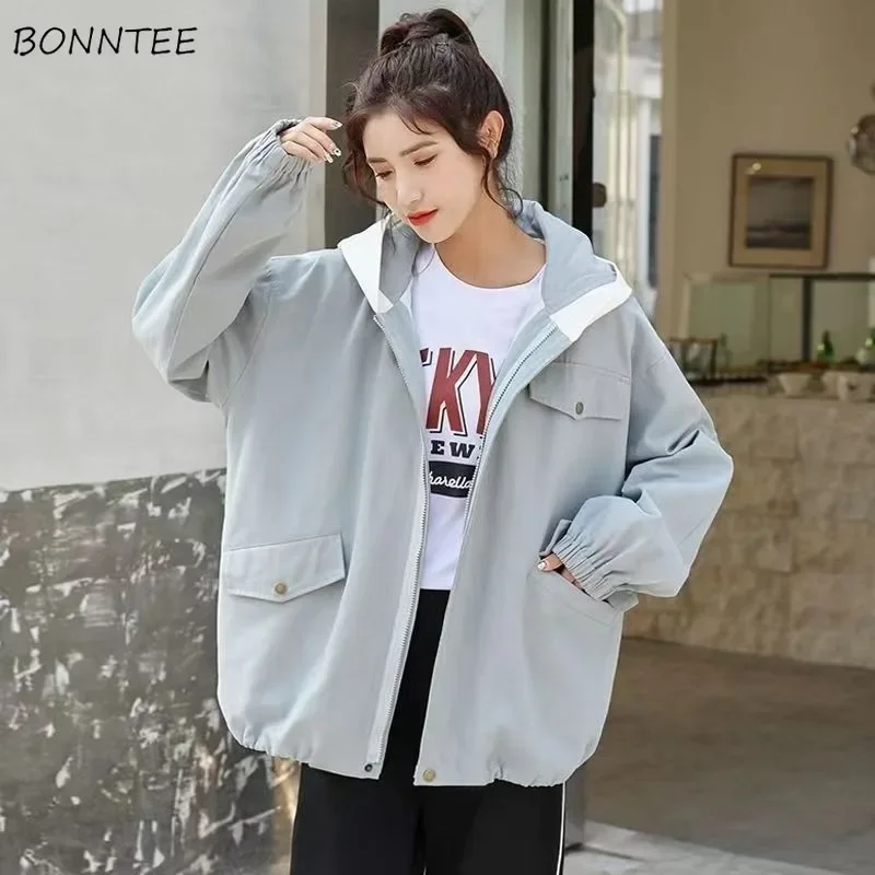 Solid Jackets Women Elegant Casual Loose Simple BF Coat Korean Style All-match Fashion Tops New Autumn Winter Trend Hooded Chic
Solid Jackets Women Elegant Casual Loose Simple BF Coat Korean Style All-match Fashion Tops New Autumn Winter Trend Hooded Chic