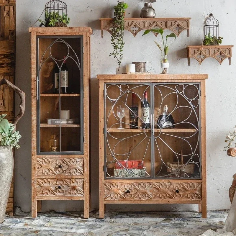 new style American-Style Vintage Wood Carved Distressed Sideboard Wine Cabinet Guest Dining Room Entrance Storage Bed Bre
new style American-Style Vintage Wood Carved Distressed Sideboard Wine Cabinet Guest Dining Room Entrance Storage Bed Bre