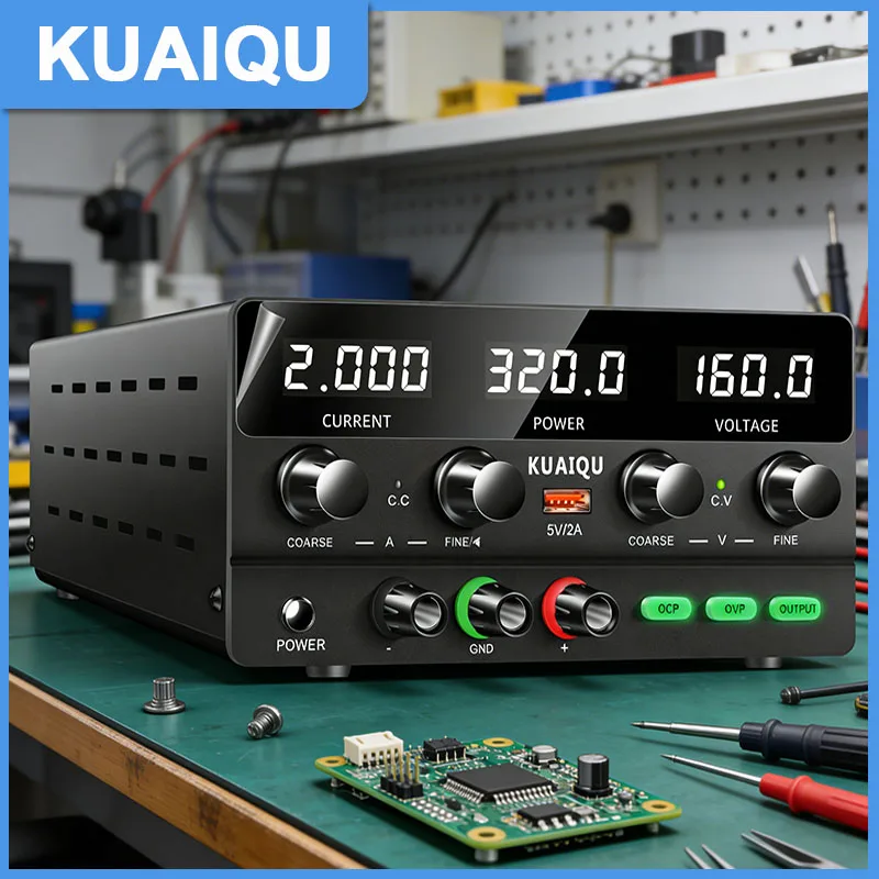 KUAIQU 160V 2A 320W Lab DC Power Supply OCP OVP Adjustable Voltage Regulator 30V 10A Switching Stabilizer Source For Repair DIY
KUAIQU 160V 2A 320W Lab DC Power Supply OCP OVP Adjustable Voltage Regulator 30V 10A Switching Stabilizer Source For Repair DIY
