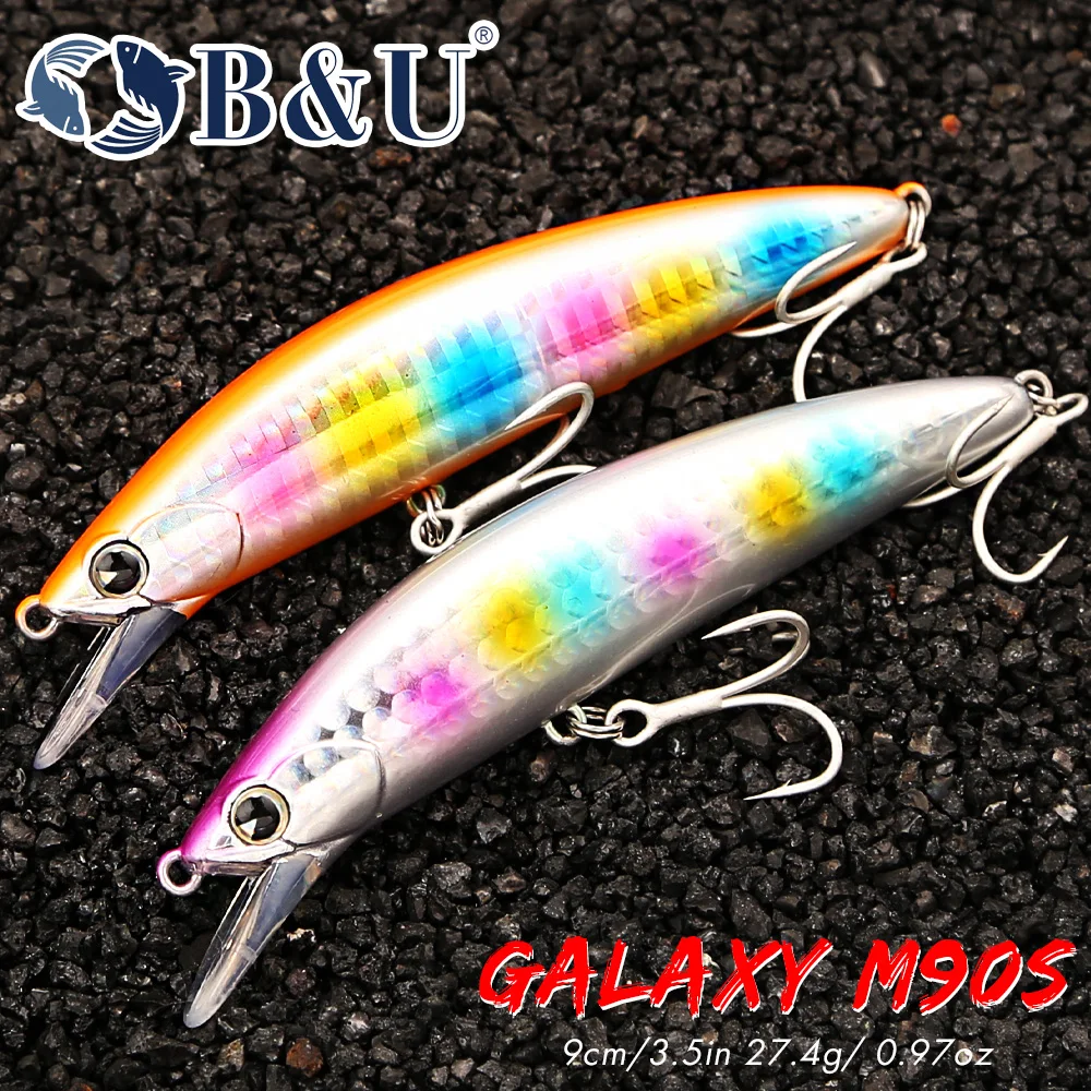 B&U Sinking Sea Fishing Minnow Lure, 9cm/27.4g Hard Bait with Sharp Treble Hooks, Saltwater Lures for SeaBass Predator Fish
B&U Sinking Sea Fishing Minnow Lure, 9cm/27.4g Hard Bait with Sharp Treble Hooks, Saltwater Lures for SeaBass Predator Fish