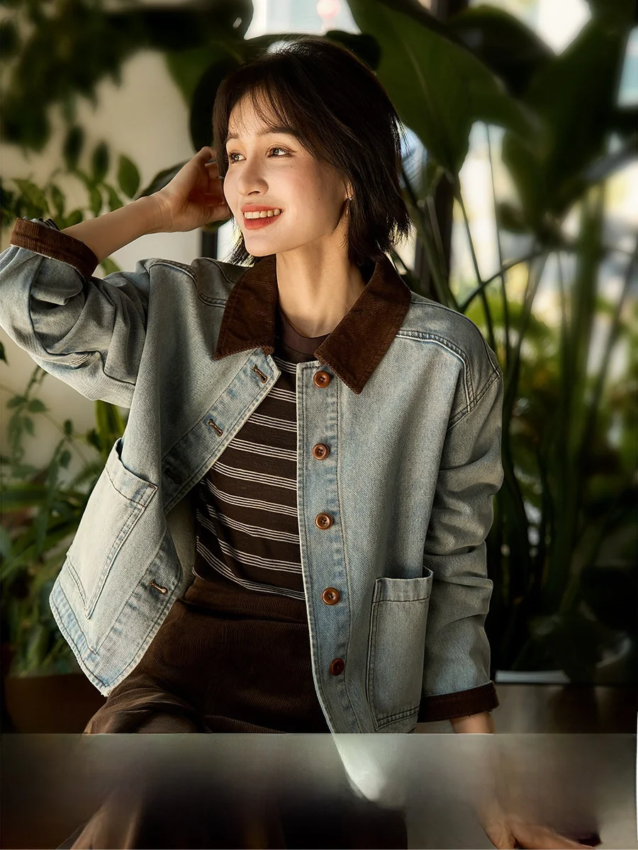 Series Sunset Roof Vintage Color Block Denim Jacket Corduroy Skirt Set Women's Washed Cotton Natural Waist Spring
Series Sunset Roof Vintage Color Block Denim Jacket Corduroy Skirt Set Women's Washed Cotton Natural Waist Spring