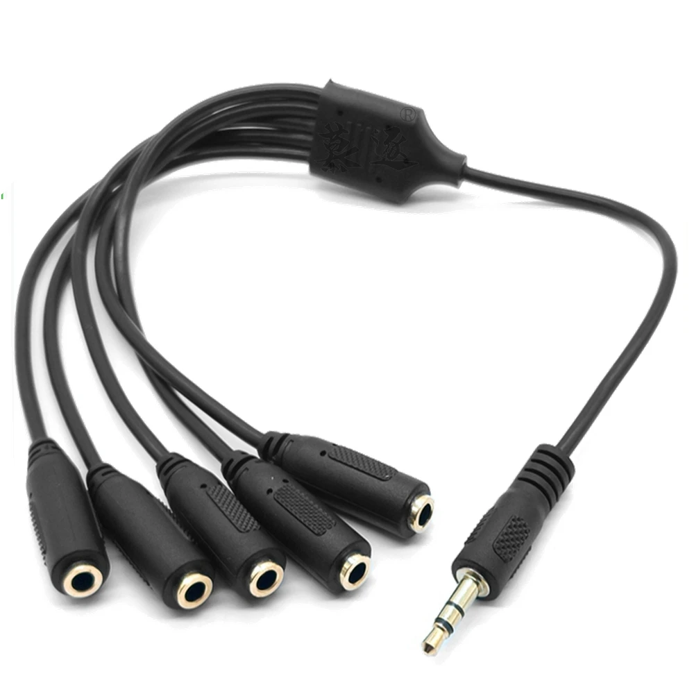 3.5mm three in one audio cable, one male, four female, and five audio conversion cables, connecting cable, multi in one earphone
3.5mm three in one audio cable, one male, four female, and five audio conversion cables, connecting cable, multi in one earphone