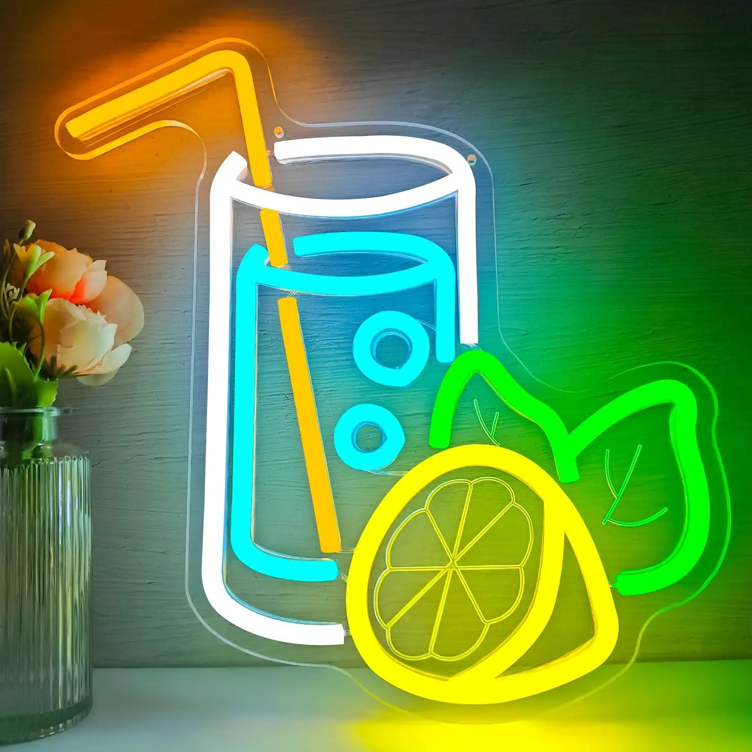 Summer Drink Lemonade Neon Sign Dimmable LED Light for Shop Home Kitchen Bar Lemon Themed Party Wall Art Decor Signboard Light
Summer Drink Lemonade Neon Sign Dimmable LED Light for Shop Home Kitchen Bar Lemon Themed Party Wall Art Decor Signboard Light