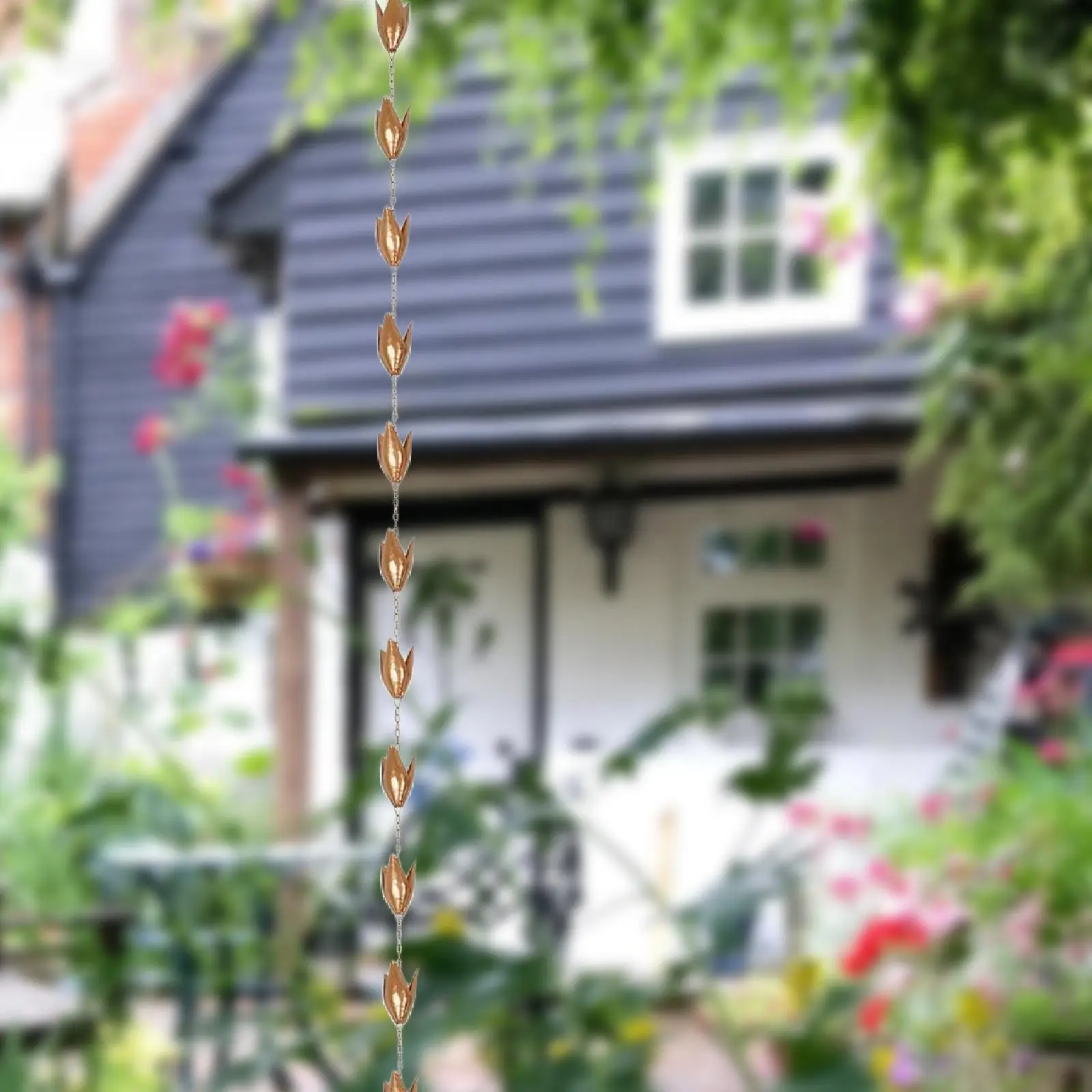 Rain Chain for Gutters Downspouts Decorative Rainwater Diverter 102.36" Metal for Gutter Eaves Drainage Sheds
Rain Chain for Gutters Downspouts Decorative Rainwater Diverter 102.36" Metal for Gutter Eaves Drainage Sheds