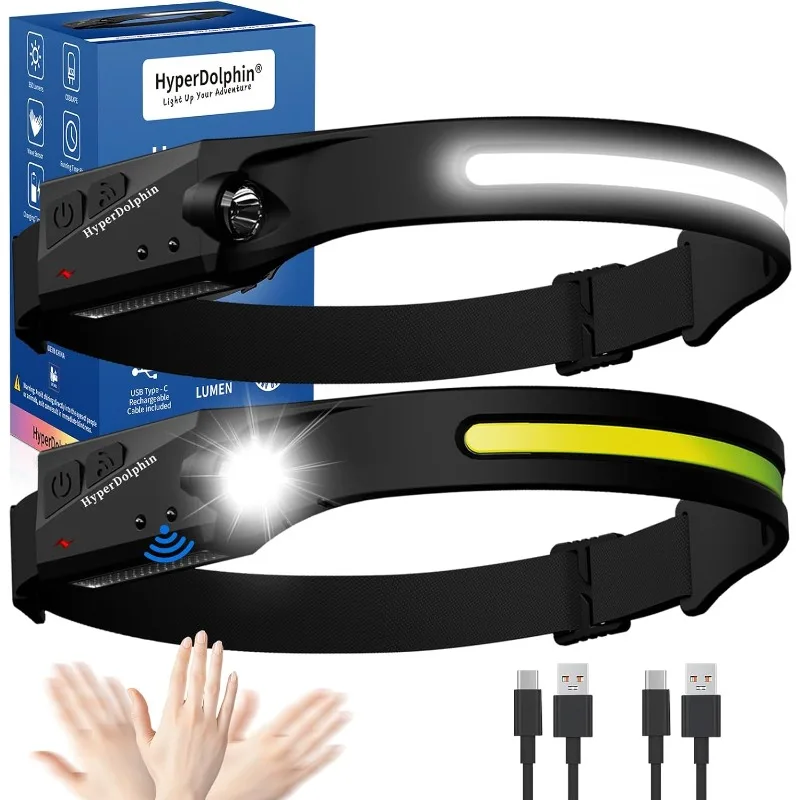 Headlamp Rechargeable (2-Pack), 230° Headband Light Forehead, USB Head lamp Band, 350 Lumen Super Bright, 5 Modes
Headlamp Rechargeable (2-Pack), 230° Headband Light Forehead, USB Head lamp Band, 350 Lumen Super Bright, 5 Modes