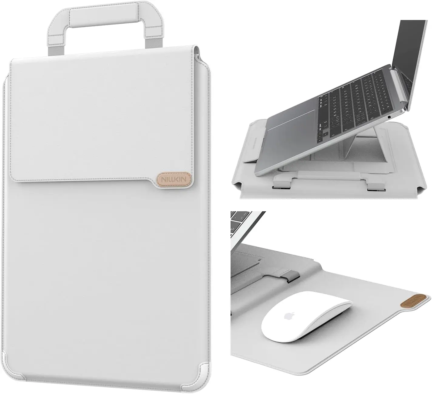 15-16 Inch Slim Laptop Sleeve with Adjustable Stand & Mouse Pad, Magnetic Handle PU Leather Case for MacBook Dell HP
15-16 Inch Slim Laptop Sleeve with Adjustable Stand & Mouse Pad, Magnetic Handle PU Leather Case for MacBook Dell HP