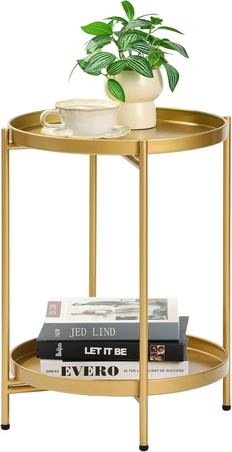 2-Tier Round End Side Table, Small Metal Side Table with Removable Tray, Folding Accent Tables for Living Room, Balcony, Nigh
2-Tier Round End Side Table, Small Metal Side Table with Removable Tray, Folding Accent Tables for Living Room, Balcony, Nigh