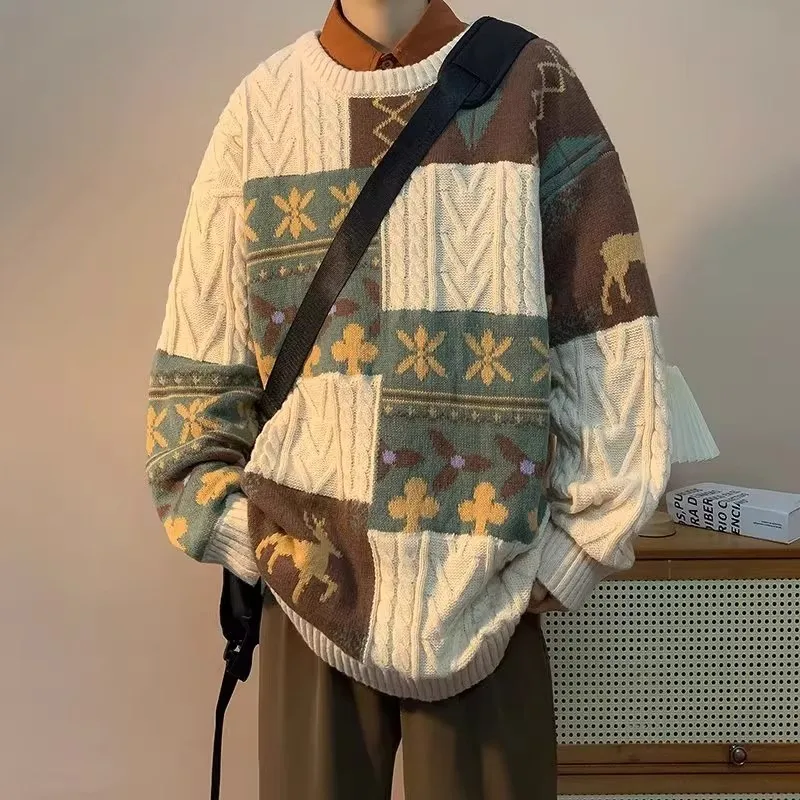 Мужской утепленный повседневный вязаный свитер свободного кроя, базовый слой, винтажный пэчворк, с длинными рукавами, круглым вырезом, из полиэфирного волокна
Мужской утепленный повседневный вязаный свитер свободного кроя, базовый слой, винтажный пэчворк, с длинными рукавами, круглым вырезом, из полиэфирного волокна