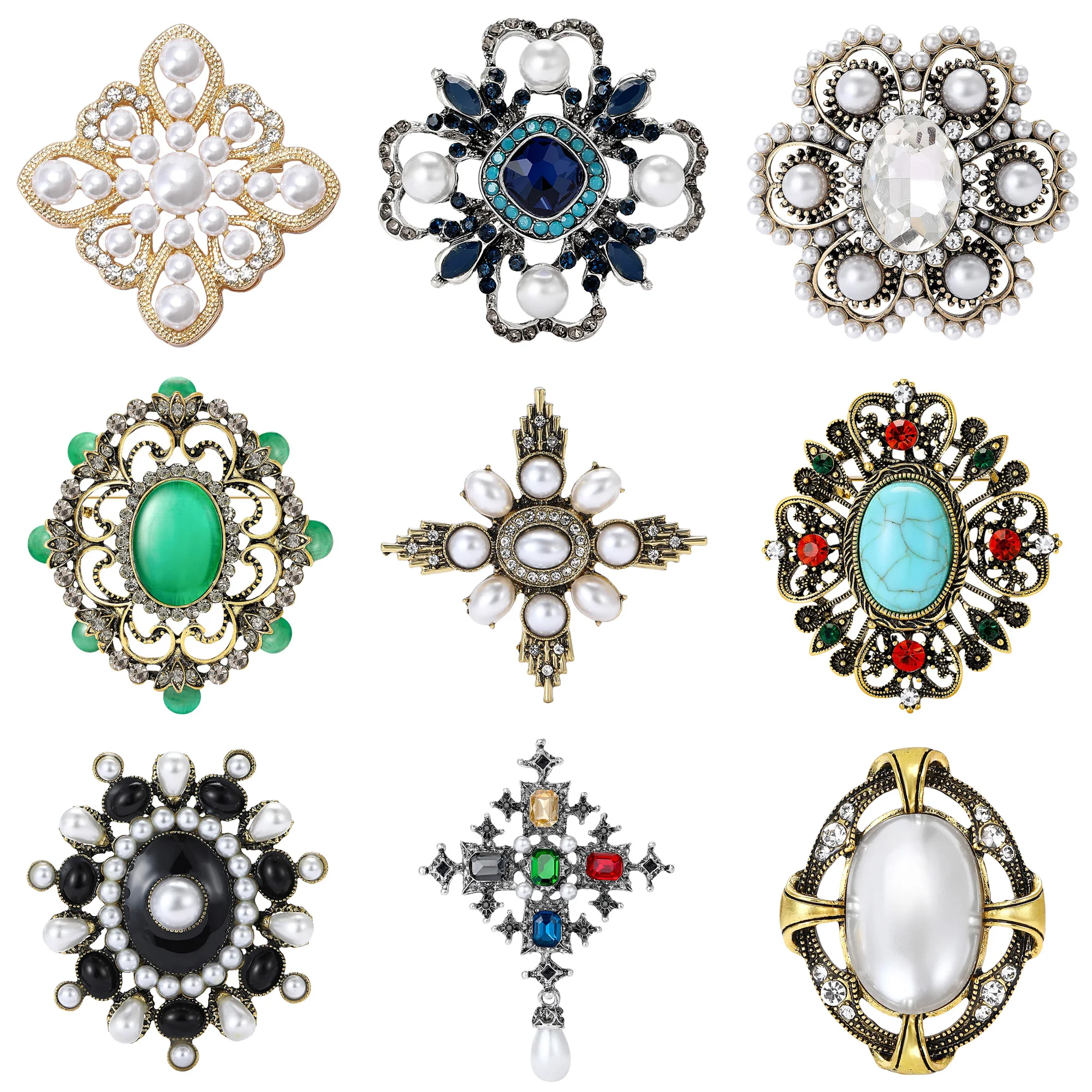 Retro Rhinestone Baroque Brooches for Women Unisex Pearl Round Badges Pins Office Party Friend New Gifts Jewelry Accessories
Retro Rhinestone Baroque Brooches for Women Unisex Pearl Round Badges Pins Office Party Friend New Gifts Jewelry Accessories