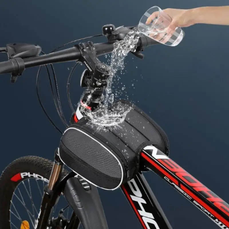 New Bicycle Front Handlebar Bag Large-capacity Outdoor Cycling Bike Phone Mount Bags Bike Basket With Reflective Strip
New Bicycle Front Handlebar Bag Large-capacity Outdoor Cycling Bike Phone Mount Bags Bike Basket With Reflective Strip
