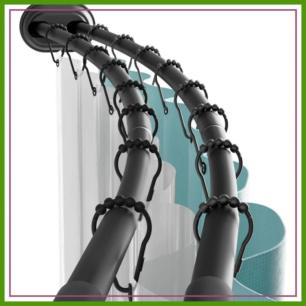 Double Curved Shower Curtain Rod, 50-72 Inch Adjustable Tension, Rustproof Non-Slip, Adds Room in Shower, Matte Black
Double Curved Shower Curtain Rod, 50-72 Inch Adjustable Tension, Rustproof Non-Slip, Adds Room in Shower, Matte Black
