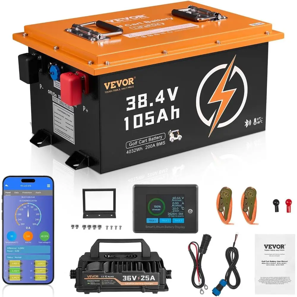 36V/48V 105Ah Gol Cart Lithium Battery, 36/48 Gol Cart Battery with 200A BMS, LCD or Touch Monitor and Mobile APP, LiePO4 Batter
36V/48V 105Ah Gol Cart Lithium Battery, 36/48 Gol Cart Battery with 200A BMS, LCD or Touch Monitor and Mobile APP, LiePO4 Batter