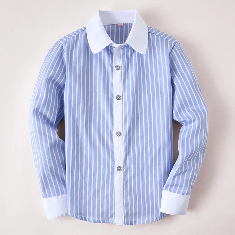 Hot selling children's long sleeved pure cotton shirt with blue stripe for boys and girls, middle and high school students shirt
Hot selling children's long sleeved pure cotton shirt with blue stripe for boys and girls, middle and high school students shirt