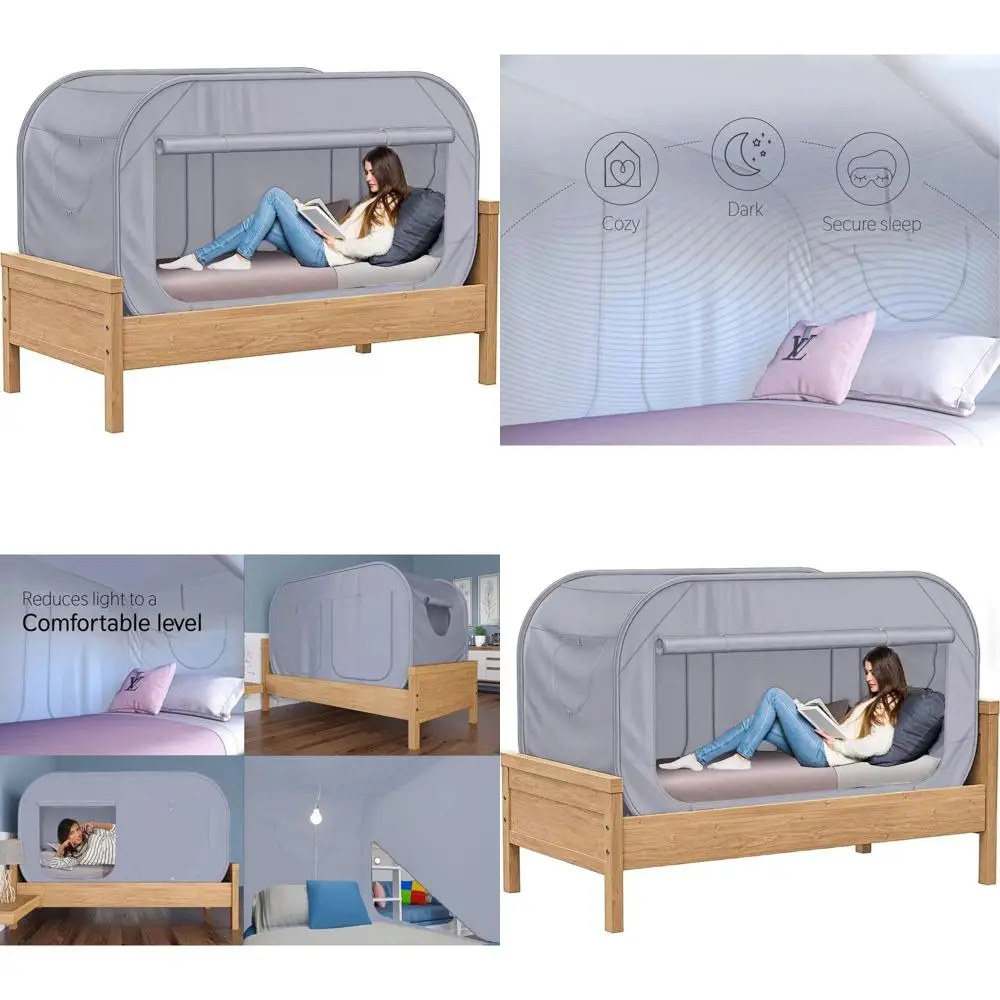 Collapsible Privacy Tent Bed for Kids and Adults - Cozy, Dark-Blocking, Breathable Fabric for Sleep, Play, or Study (Charcoal Gr
Collapsible Privacy Tent Bed for Kids and Adults - Cozy, Dark-Blocking, Breathable Fabric for Sleep, Play, or Study (Charcoal Gr