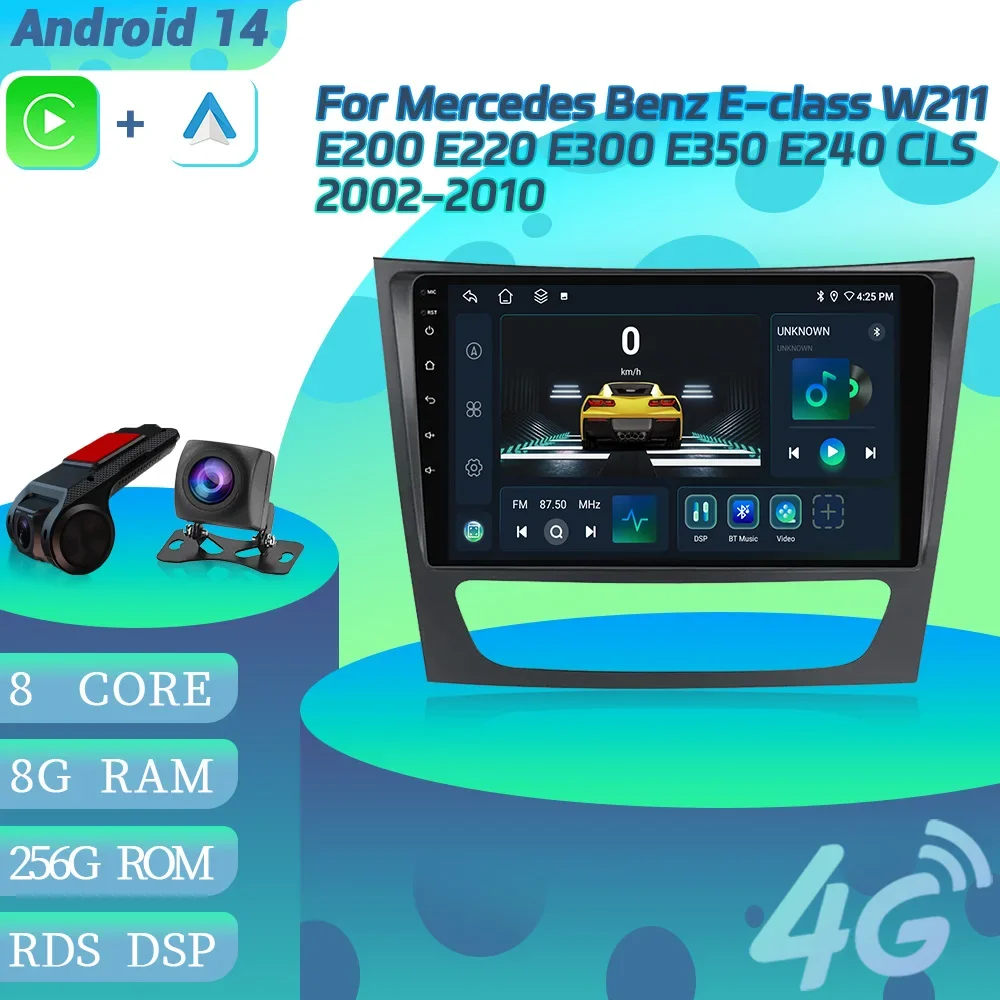 Android 14 для Mercedes Benz E-класса W211 E200 E220 E300 E350 E240 CLS 2002-2010, автомобильное радио, 4G, GPS-навигация, BT Carplay, экран
Android 14 для Mercedes Benz E-класса W211 E200 E220 E300 E350 E240 CLS 2002-2010, автомобильное радио, 4G, GPS-навигация, BT Carplay, экран