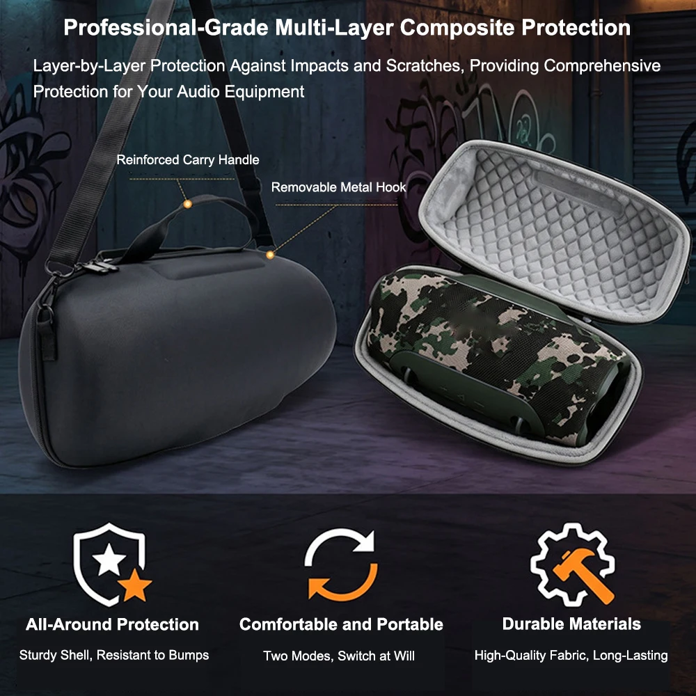 Protective Case for JBL Xtreme 5 Shockproof Water Resistant EVA Hard Shell with Carrying Shoulder Strap Anti Scratch Travel Bag
Protective Case for JBL Xtreme 5 Shockproof Water Resistant EVA Hard Shell with Carrying Shoulder Strap Anti Scratch Travel Bag