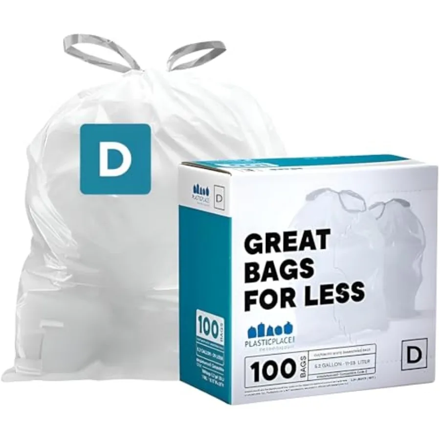 Custom Fit Trash Bags, Compatible with simplehuman Code D Drawstring Garbage Liners 5.3 Gallon/ 20 L, 15.75" x 28", Pack of 1
Custom Fit Trash Bags, Compatible with simplehuman Code D Drawstring Garbage Liners 5.3 Gallon/ 20 L, 15.75" x 28", Pack of 1