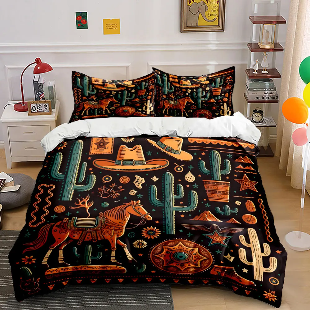 Western-themed decorative pattern. Print Bedding Set 1 Duvet Cover 2 Pillowcases for Adult and Children Luxury Gift Full Size
Western-themed decorative pattern. Print Bedding Set 1 Duvet Cover 2 Pillowcases for Adult and Children Luxury Gift Full Size